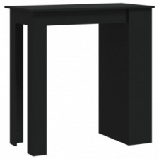 vidaXL fekete forgácslap bárasztal tárolórekesszel 102 x 50 x 103,5 cm bútor