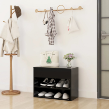 vidaXL fekete forgácslap cipőtároló pad 60 x 30 x 45 cm bútor