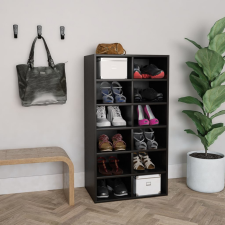 vidaXL Fekete forgácslap cipőtartó 54 x 34 x 100 cm bútor