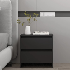 vidaXL fekete forgácslap éjjeliszekrény 45 x 34,5 x 44,5 cm bútor