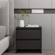 vidaXL fekete forgácslap éjjeliszekrény 45 x 34,5 x 44,5 cm bútor