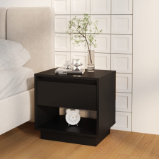 vidaXL fekete forgácslap éjjeliszekrény 45 x 34 x 44 cm bútor