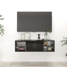 vidaXL fekete forgácslap fali polc 102 x 30 x 29 cm bútor