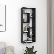 vidaXL fekete forgácslap fali polc 36 x 16 x 90 cm bútor
