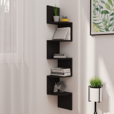 vidaXL fekete forgácslap fali sarokpolc 19 x 19 x 123 cm bútor