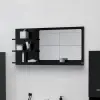 vidaXL Fekete forgácslap fürdőszobai tükör 90 x 10,5 x 45 cm