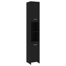 vidaXL fekete forgácslap fürdőszobaszekrény 30 x 30 x 183,5 cm (802598) bútor