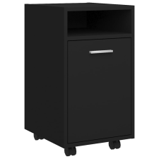 vidaXL fekete forgácslap kerekes kisszekrény 33 x 38 x 60 cm (803048) bútor