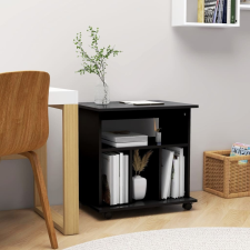 vidaXL fekete forgácslap kerekes szekrény 60 x 45 x 60 cm bútor