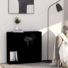 vidaXL fekete forgácslap könyvespolc 80 x 24 x 75 cm bútor