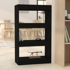 vidaXL fekete forgácslap könyvszekrény/térelválasztó 60 x 30 x 103 cm bútor