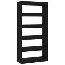 vidaXL fekete forgácslap könyvszekrény/térelválasztó 80 x 30 x 166 cm (811719) bútor