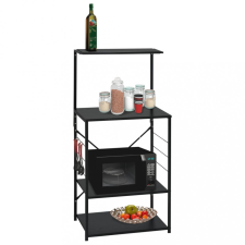 vidaXL fekete forgácslap mikrosütő szekrény 60 x 39,6 x 123 cm konyhai eszköz