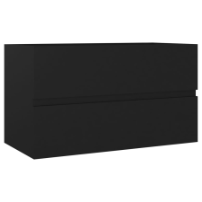 vidaXL fekete forgácslap mosdószekrény 80 x 38,5 x 45 cm (804747) fürdőszoba bútor