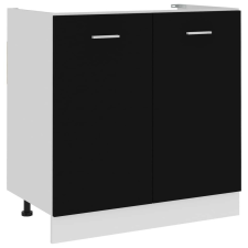 vidaXL fekete forgácslap mosogató alsószekrény 80 x 46 x 81,5 cm bútor