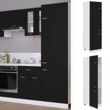 vidaXL Fekete forgácslap szekrény hűtőhöz 60 x 57 x 207 cm bútor