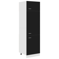 vidaXL fekete forgácslap szekrény hűtőhöz 60 x 57 x 207 cm (802539) bútor
