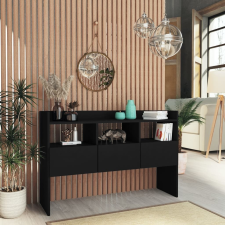 vidaXL fekete forgácslap tálalószekrény 105 x 30 x 70 cm bútor