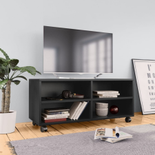 vidaXL Fekete forgácslap tv-szekrény görgőkkel 90 x 35 x 35 cm bútor