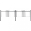 vidaXL Fekete hajlított tetejű acélkerítés 3,4 x 0,8 m