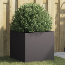 vidaXL fekete hidegen hengerelt acél növénytartó 42 x 40 x 39 cm kerti tárolás