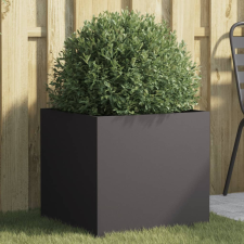 vidaXL fekete hidegen hengerelt acél növénytartó 49x47x46 cm kerti tárolás