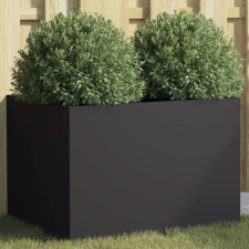 vidaXL fekete hidegen hengerelt acél növénytartó 62x47x46 cm kerti tárolás