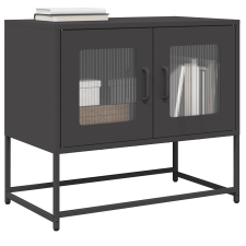 vidaXL fekete hidegen hengerelt acél TV-szekrény 68x39x60,5 cm bútor