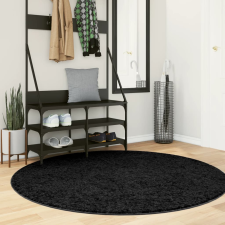 vidaXL fekete hosszú szálú bozontos modern szőnyeg Ø 160 cm lakástextília