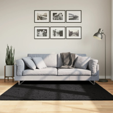 vidaXL Fekete hosszú szálú bozontos modern szőnyeg 160 x 160 cm lakástextília