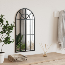vidaXL fekete ívelt vas fali tükör 30 x 60 cm bútor