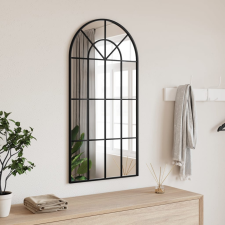 vidaXL fekete ívelt vas fali tükör 50 x 100 cm bútor