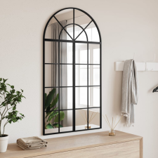 vidaXL fekete ívelt vas fali tükör 60 x 110 cm bútor