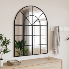 vidaXL fekete ívelt vas fali tükör 80x100 cm bútor