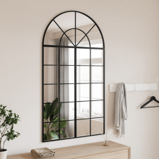 vidaXL fekete ívelt vas fali tükör 80x140 cm bútor