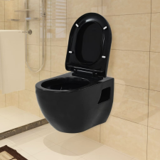 vidaXL fekete kerámia fali WC csésze egyéb hálózati eszköz