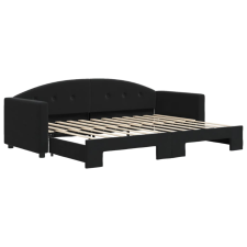 vidaXL fekete kihúzható bársony heverő 80 x 200 cm (3197298) ágy és ágykellék