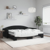 vidaXL fekete kihúzható bársony heverő matracokkal 90 x 190 cm