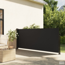 vidaXL Fekete kihúzható oldalsó napellenző 140 x 300 cm kerti bútor