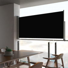 vidaXL Fekete kihúzható oldalsó terasz napellenző 60 x 300 cm kerti dekoráció