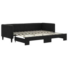 vidaXL Fekete kihúzható szövet heverő 80 x 200 cm ágy és ágykellék