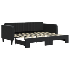 vidaXL fekete kihúzható szövet heverő 90x200 cm (3197067) ágy és ágykellék