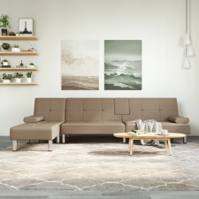 vidaXL fekete L-alakú műbőr kanapéágy 255x140x70 cm bútor