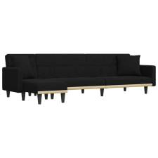 vidaXL fekete L-alakú szövet kanapéágy 275x140x70 cm (3157234) bútor