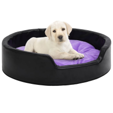 vidaXL fekete-lila plüss és műbőr kutyaágy 99 x 89 x 21 cm kutyafelszerelés