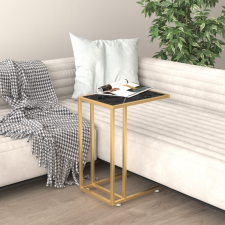 vidaXL fekete márvány edzett üveg számítógép-kisasztal 50 x 35 x 65 cm bútor