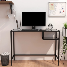 vidaXL fekete márvány edzett üveg számítógépasztal 100 x 36 x 74 cm íróasztal