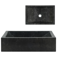 vidaXL fekete márvány mosdókagyló 45 x 30 x 12 cm fürdőszoba kiegészítő