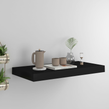 vidaXL fekete MDF lebegő fali polc 50 x 23 x 3,8 cm bútor
