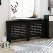 vidaXL Fekete MDF radiátorburkolat 172 x 19 x 81 cm hűtés, fűtés szerelvény